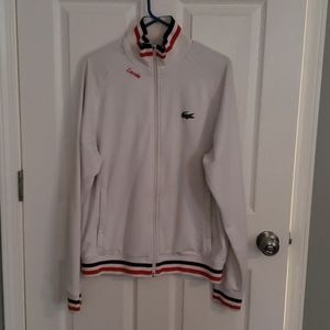 Mens Large Lacoste Sport white track jacket